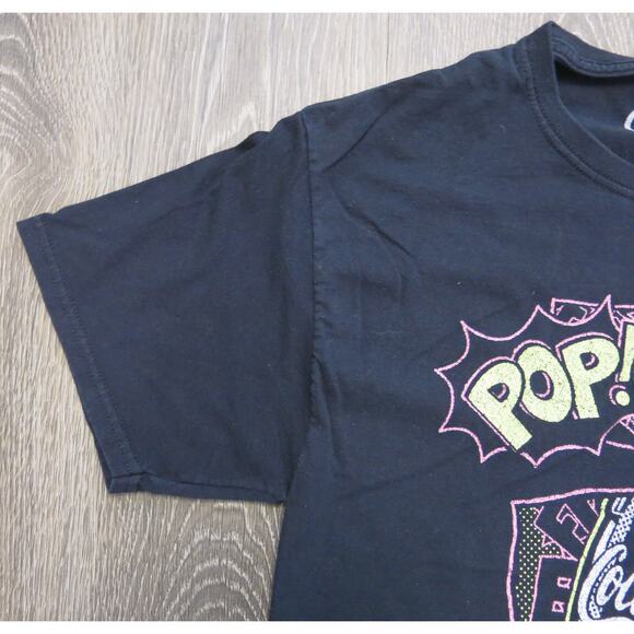 COCA COLA Pop Fizz Ahhh T Shirt Size M Retro Vintage Black Coke Bottle - Picture 5 of 9